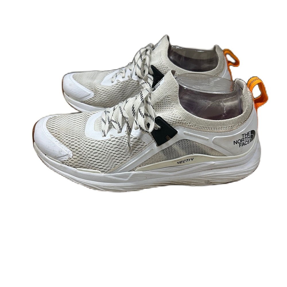 The North Face VECTIV Women's Athletic Sneakers in White with Orange Pull Tab - Picture 2 of 6